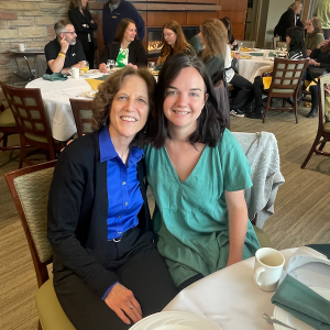 Lynn Kwiatkowksi Hope Radford Spring 2024 Professor Lynn Kwiatkowksi and master's student Hope Radford at the Spring 2024 Anthropology and Geography Graduation Breakfast.
